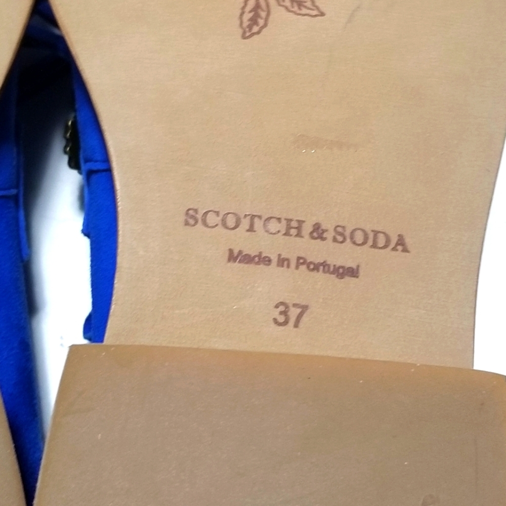 🆕️ Scotch & Soda LOEL Fringe Blue Suede Loafers Flats Leafs Shoes EU 37 - Picture 10 of 13
